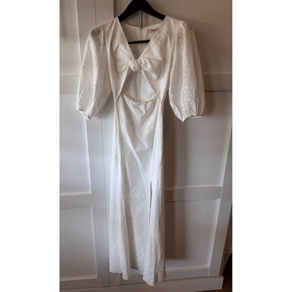 Anthropologie Hutch Eyelet Cutout Maxi Dress White Size 2P‎ Women
